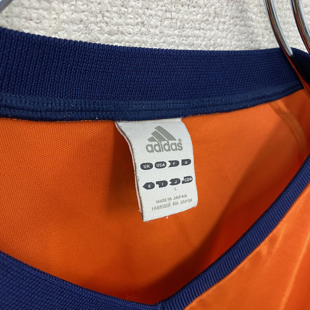 adidas　アディダス　半袖プリントTシャツ　ユニフォーム　オレンジ　Lサイズ　古着