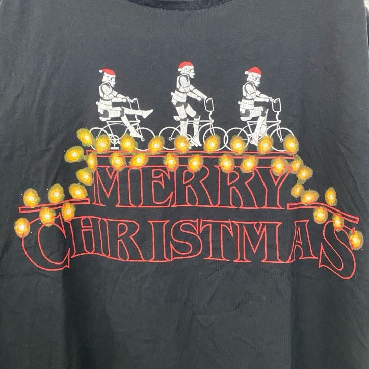 ORIGINAL STORMTROOPER LONDON　半袖プリントTシャツ　メリークリスマス　サンタ　黒　ブラック　古着