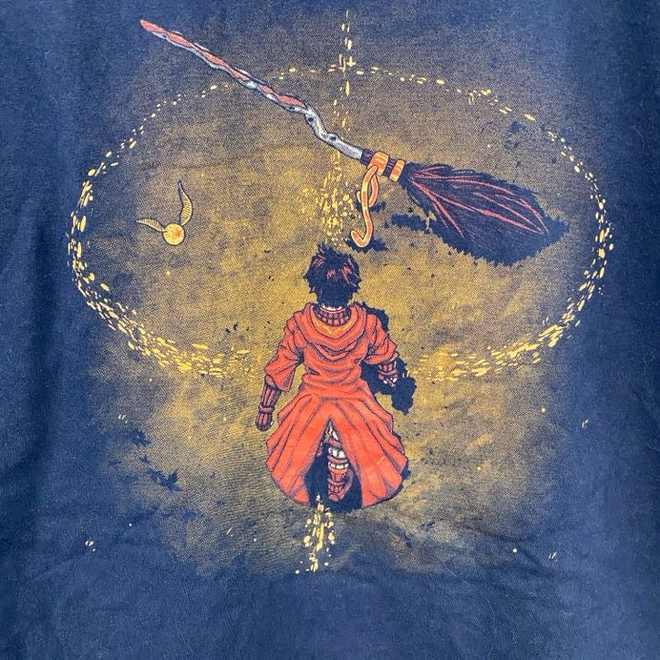 GILDAN　ギルダン　半袖プリントTシャツ　ハリーポッター　紺　ネイビー　Mサイズ　古着