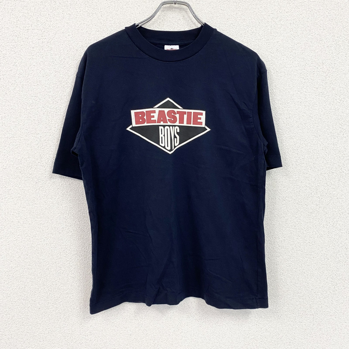 BEASTIE BOYS　ビースティ・ボーイズ　GU　ジーユー　半袖プリントバンドTシャツ　デカロゴ　紺　ネイビー　Sサイズ　古着