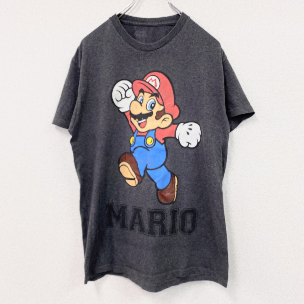 MARIO　スーパーマリオブラザーズ　マリオ　半袖プリントTシャツ　ダークグレー　古着