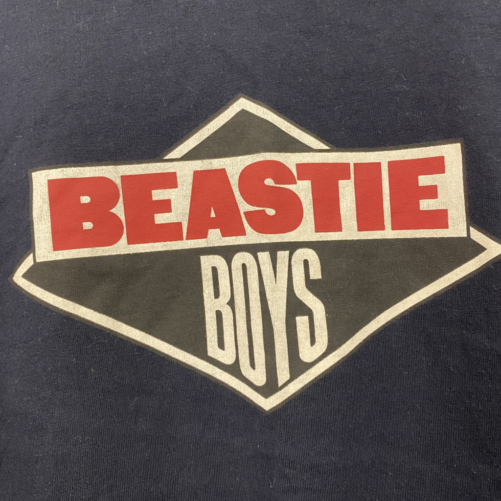 BEASTIE BOYS　ビースティ・ボーイズ　GU　ジーユー　半袖プリントバンドTシャツ　デカロゴ　紺　ネイビー　Sサイズ　古着