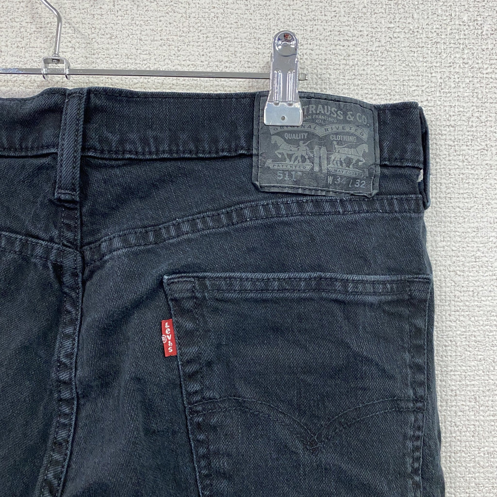 Levi’s　リーバイス　511　ブラックデニムパンツ/ジーンズ　ジップフライ　黒　ブラック　W34サイズ　古着