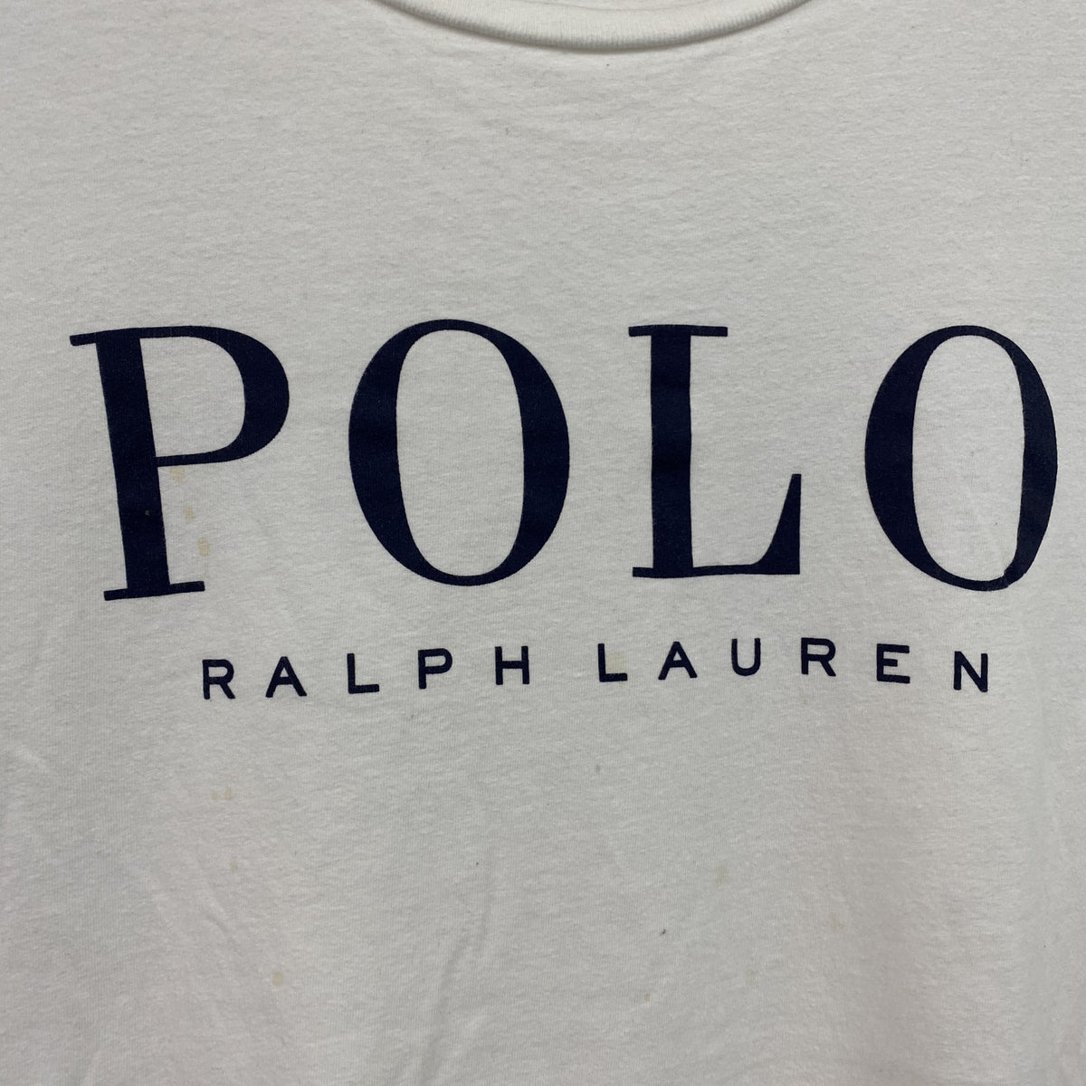 POLO RALPH LAUREN　ラルフローレン　半袖プリントTシャツ　シングルステッチ　刺繍ロゴ　白　ホワイト　Mサイズ　古着
