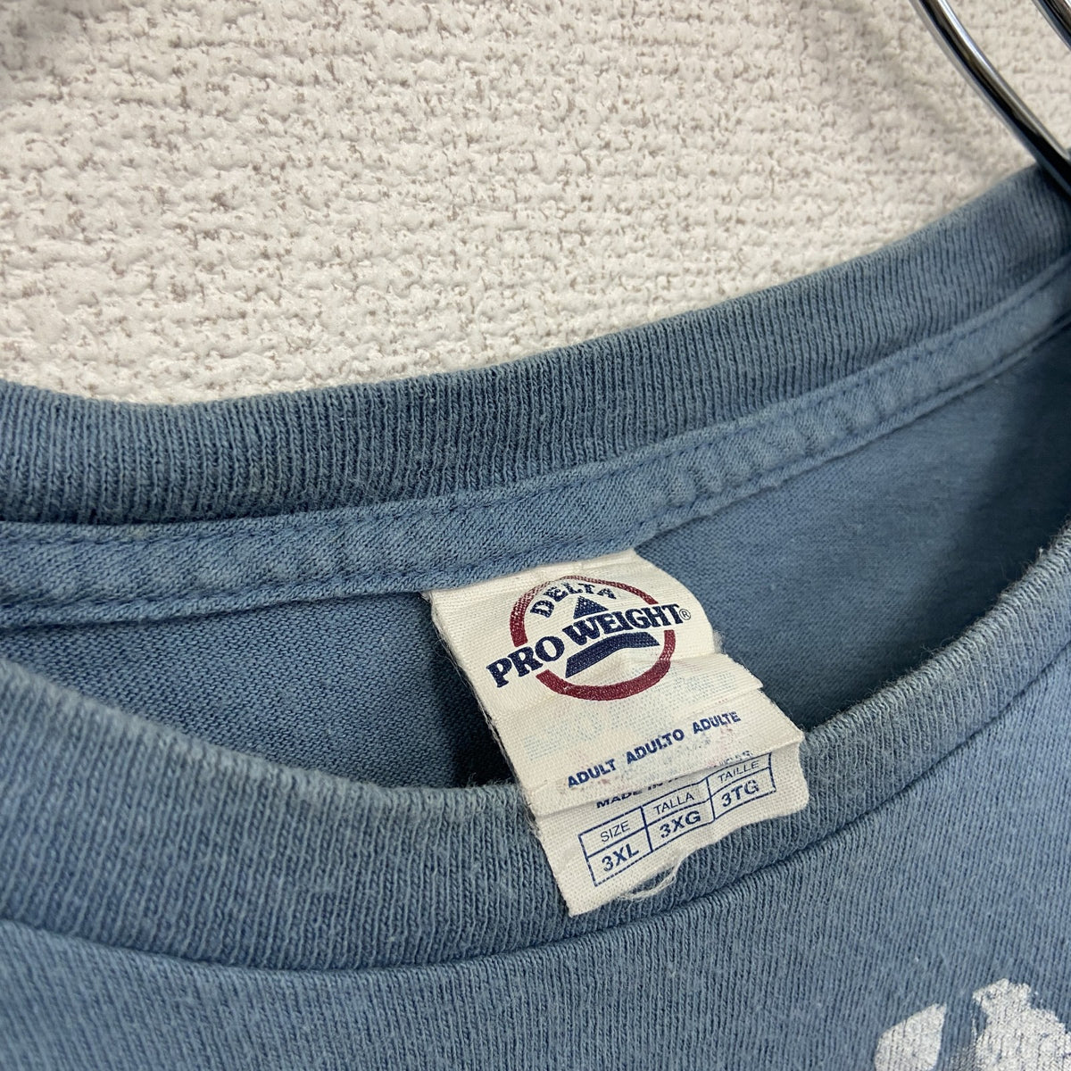DELTA PRO WEIGHT　半袖プリントTシャツ　水色　ライトブルー　3XLサイズ　古着