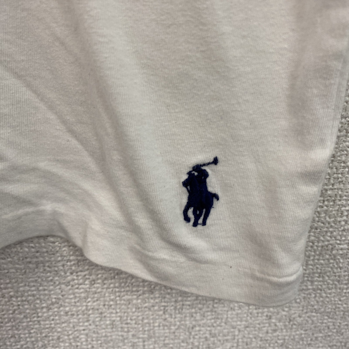 POLO RALPH LAUREN　ラルフローレン　半袖プリントTシャツ　シングルステッチ　刺繍ロゴ　白　ホワイト　Mサイズ　古着