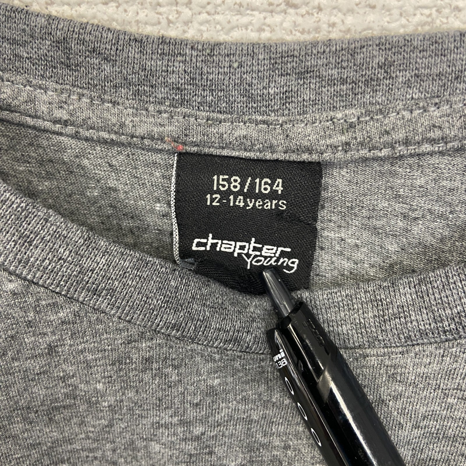 chapter Young　半袖プリントTシャツ　AREA62　スニーカー　クルーネック　レトロ　グレー　灰色　Mサイズ　古着