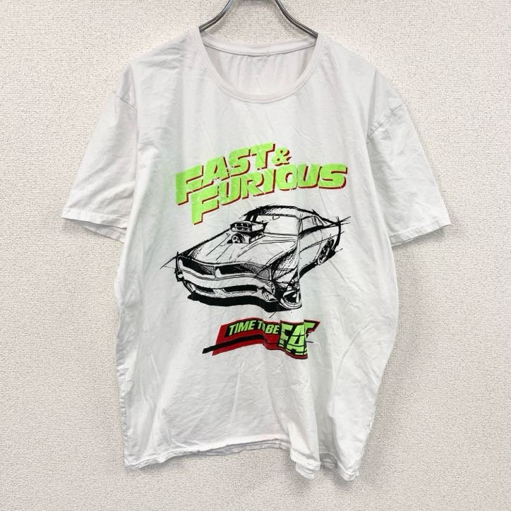 FAST＆FURIOUS　半袖プリントTシャツ　白　ホワイト　古着