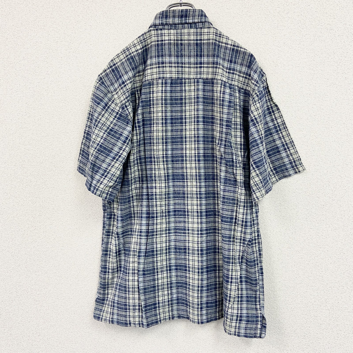 RIP CURL　リップカール　半袖シャツ　総柄　チェック柄　青　ブルー　Pサイズ　古着