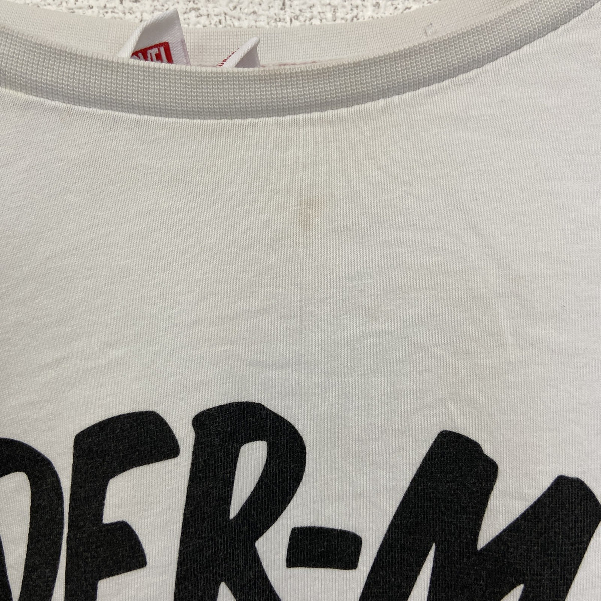 MARVEL　マーベル コミック　オリジナル半袖プリントTシャツ　スパイダーマン　クルーネック　白　ホワイト　2XLサイズ　古着