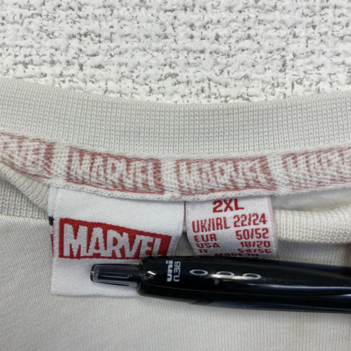 MARVEL　マーベル コミック　オリジナル半袖プリントTシャツ　スパイダーマン　クルーネック　白　ホワイト　2XLサイズ　古着