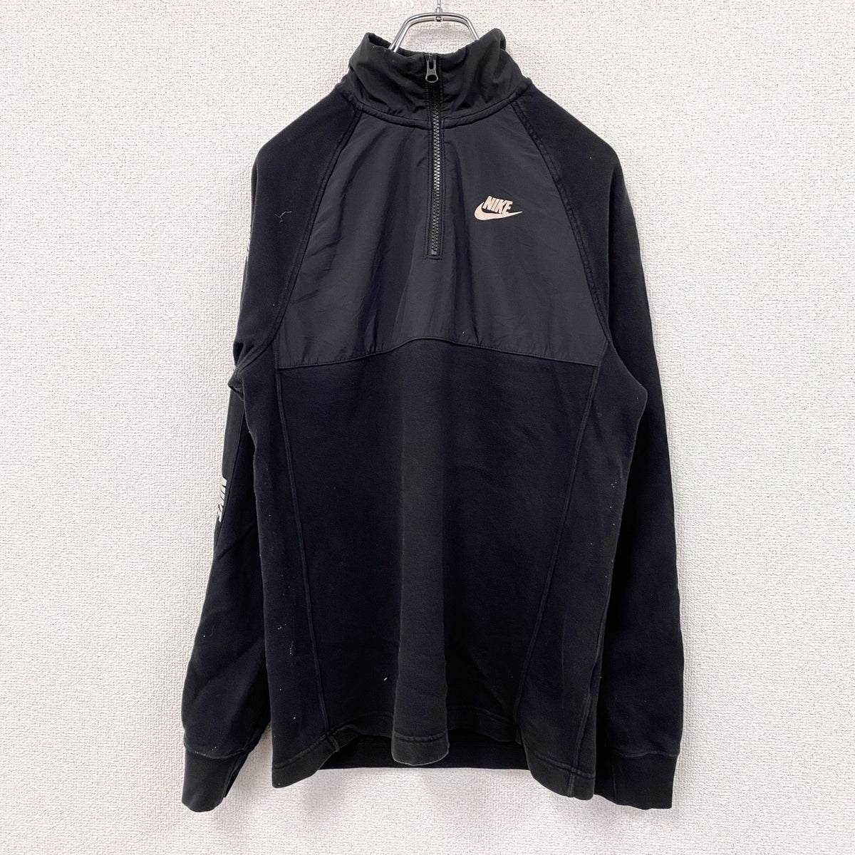 NIKE　ナイキ　長袖ハーフジップジャケット　黒　ブラック　XSサイズ　古着