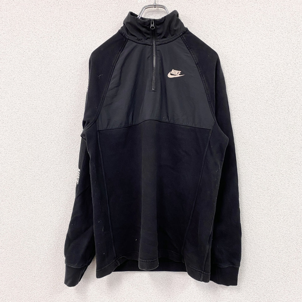NIKE　ナイキ　長袖ハーフジップジャケット　黒　ブラック　XSサイズ　古着