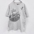 Threadless　スレッドレス　ロジェリオプール　半袖プリントイラストTシャツ　クルーネック　灰色　グレー　Lサイズ カットソー メンズ コットン 古着