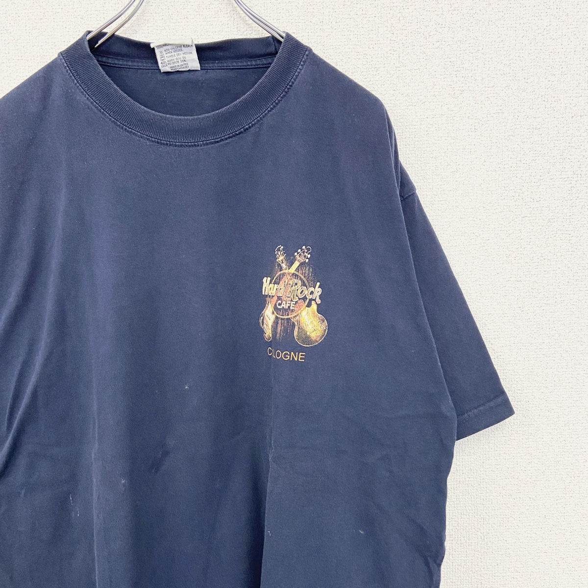 Hard Rock CAFE 　半袖プリントビッグTシャツ　レストラン　クルーネック　ネイビー　紺　XLサイズ　古着