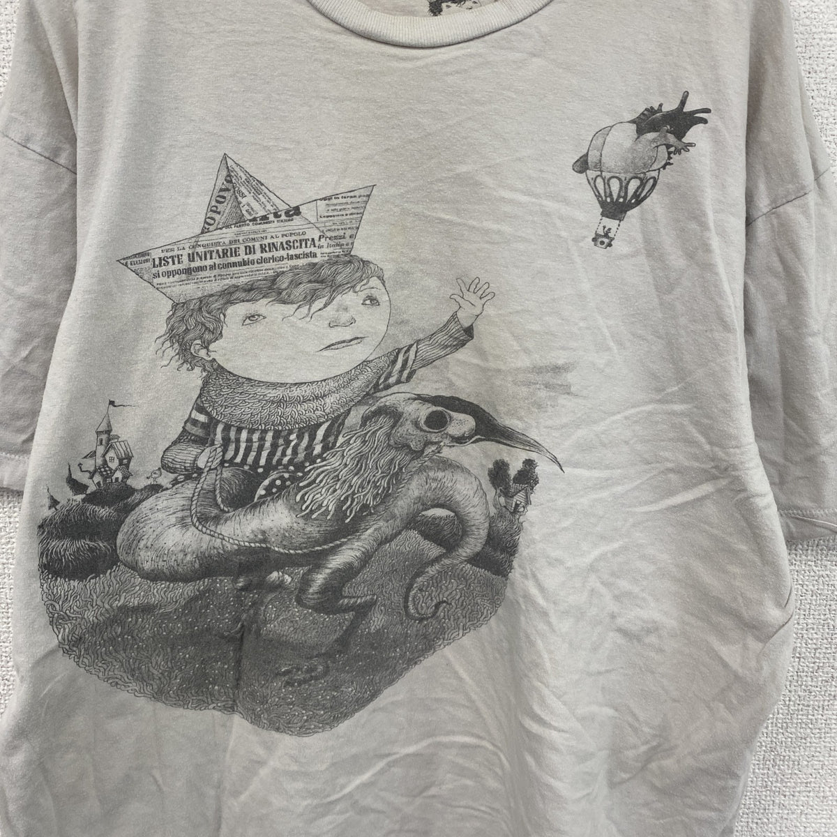 Threadless　スレッドレス　ロジェリオプール　半袖プリントイラストTシャツ　クルーネック　灰色　グレー　Lサイズ カットソー メンズ コットン 古着
