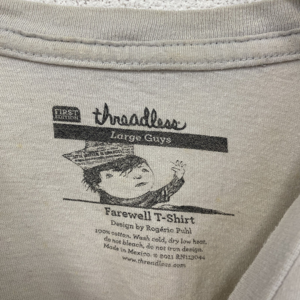 Threadless　スレッドレス　ロジェリオプール　半袖プリントイラストTシャツ　クルーネック　灰色　グレー　Lサイズ カットソー メンズ コットン 古着