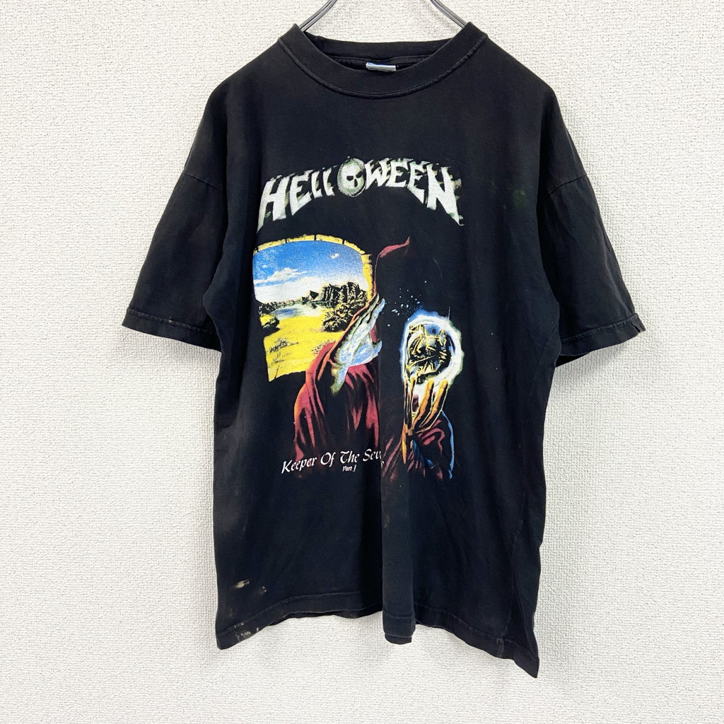 TUCANO PRETO　HELLOWEEN　ハロウィン　Keeper Of The Seven Keys　守護神伝　第一章　半袖プリントバンドＴシャツ　黒　ブラック　Lサイズ　古着
