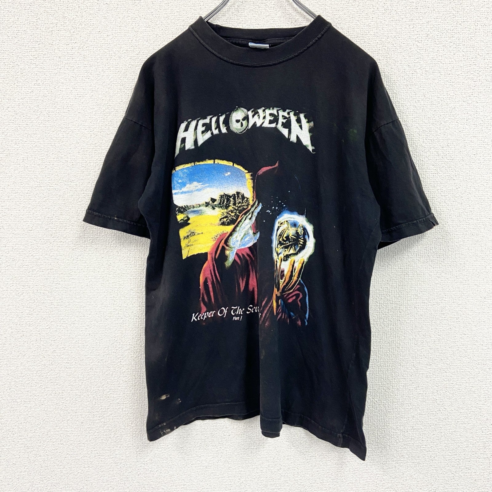 TUCANO PRETO　HELLOWEEN　ハロウィン　Keeper Of The Seven Keys　守護神伝　第一章　半袖プリントバンドＴシャツ　黒　ブラック　Lサイズ　古着