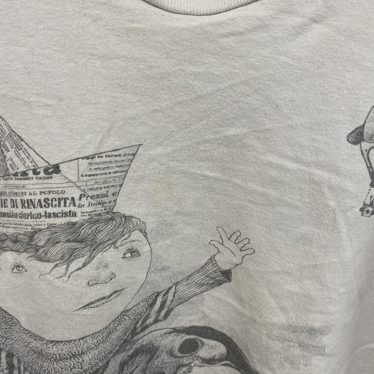 Threadless　スレッドレス　ロジェリオプール　半袖プリントイラストTシャツ　クルーネック　灰色　グレー　Lサイズ カットソー メンズ コットン 古着