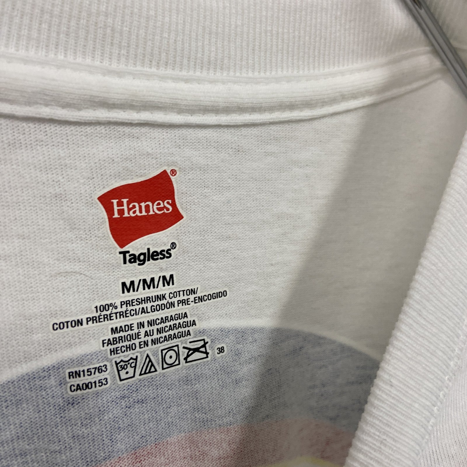 Hanes　ヘインズ　半袖プリントＴシャツ　三沢　TEAM MISAWA　白　ホワイト　Mサイズ　古着