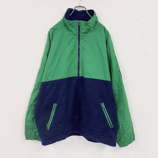 ～90s　OLD GAP　オールドギャップ　ナイロン×フリースプルオーバージャケット　ヴィンテージ　グリーン　ネイビー　XLサイズ