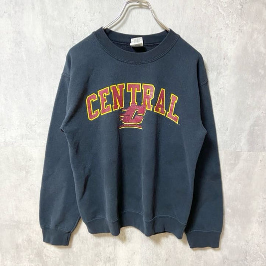 古着 used　GILDAN ギルダン　長袖プリントスウェット　トレーナー　CENTRAL　クルーネック　Sサイズ