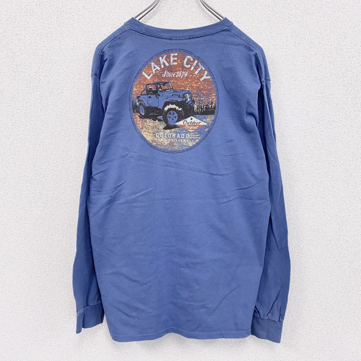 GILDAN　ギルダン　長袖Tシャツ/ロンT　COLORADO　青　ブルー　Mサイズ　古着