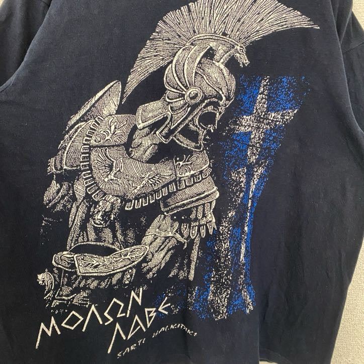 古着 used　90s　00s　半袖ビッグプリントTシャツ　インディアン　騎士　ギリシャ　ネイビー　紺　ヴィンテージ　vintage