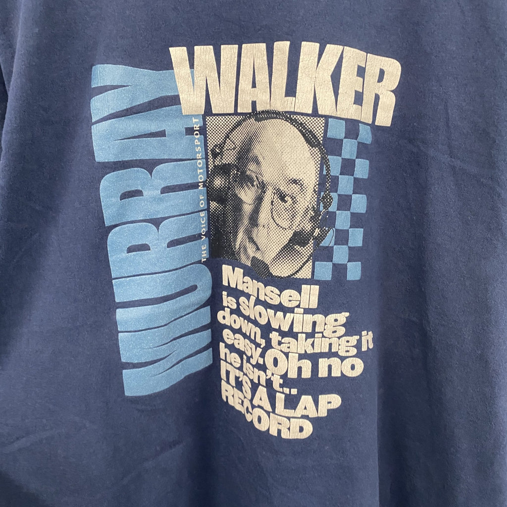 MURRAY WALKER　マレーウォーカー　半袖プリント人物Tシャツ　F1　モータースポーツ　紺　ネイビー　Mサイズ　古着