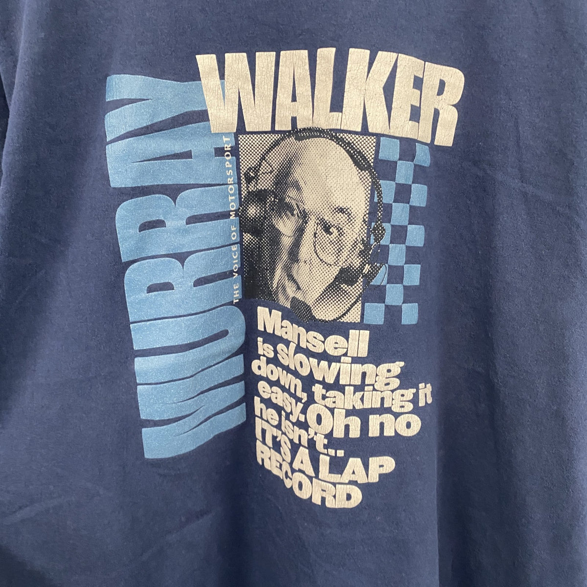 MURRAY WALKER　マレーウォーカー　半袖プリント人物Tシャツ　F1　モータースポーツ　紺　ネイビー　Mサイズ　古着
