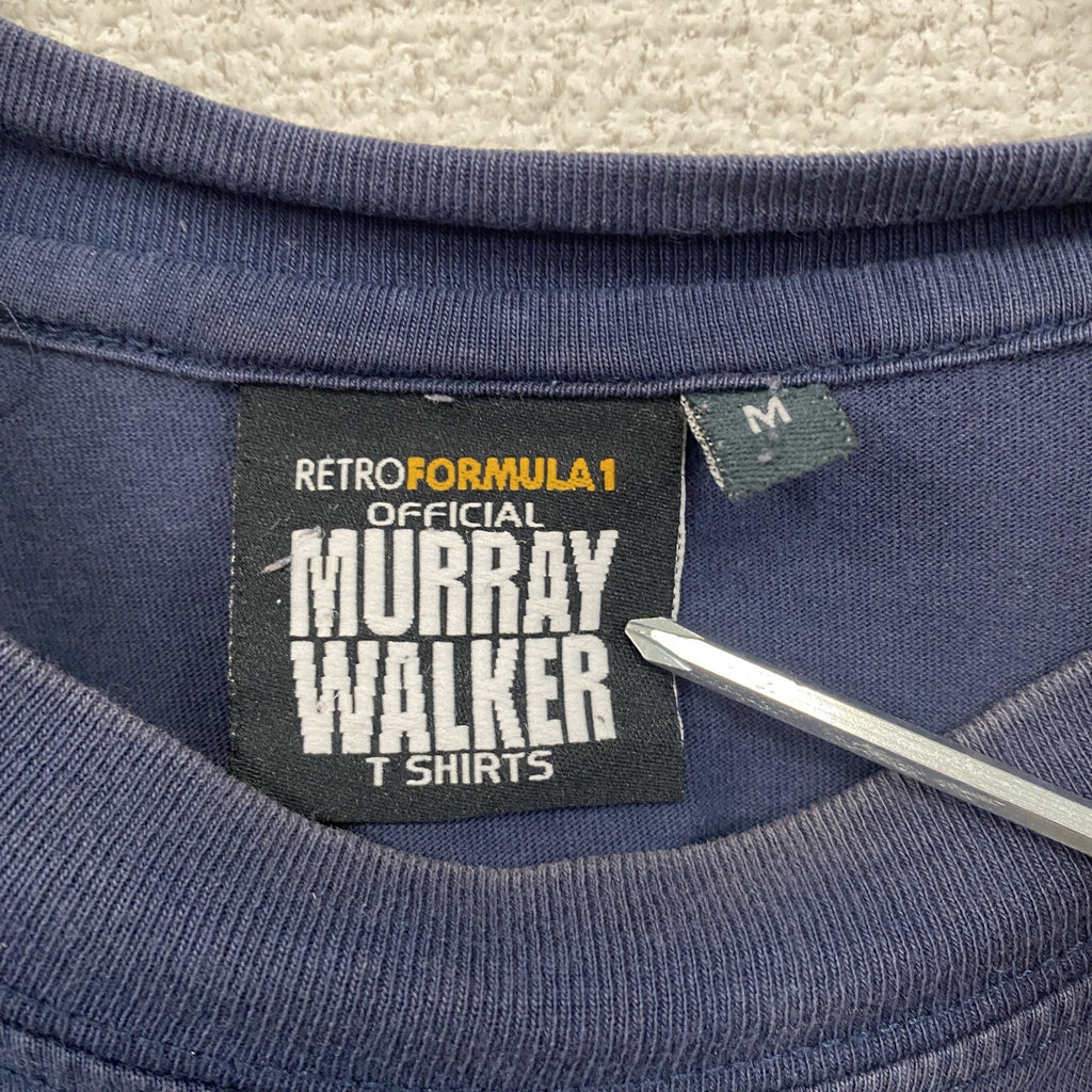 MURRAY WALKER　マレーウォーカー　半袖プリント人物Tシャツ　F1　モータースポーツ　紺　ネイビー　Mサイズ　古着
