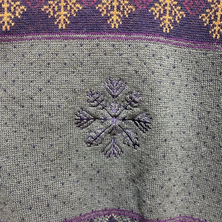 古着 used　PENDLETON ペンドルトン　70s　ヴィンテージ　長袖ノルディック柄ニット　セーター　雪刺繍　Lサイズ