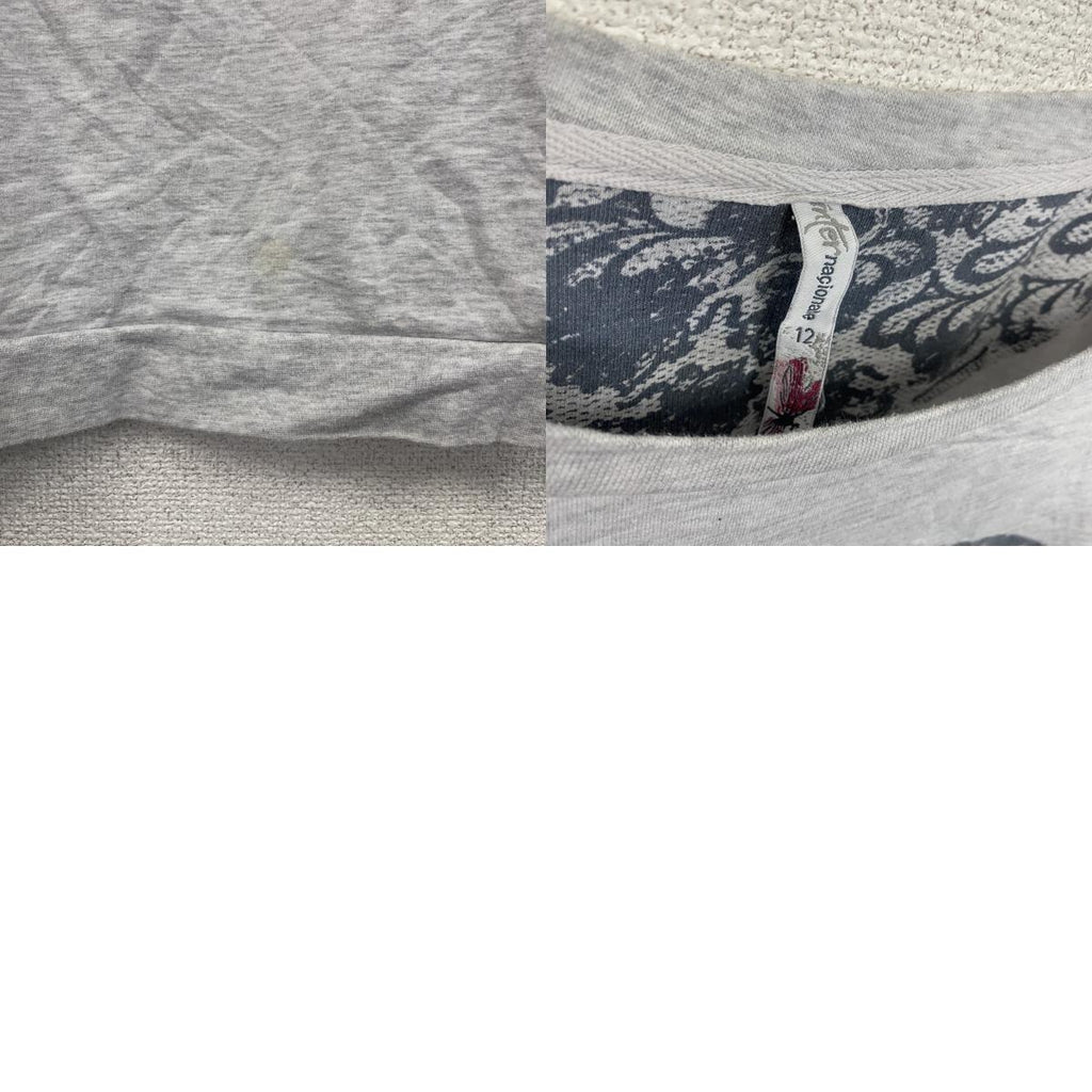 internacionale　長袖Tシャツ/ロンT　スカル　グレー　灰色　12サイズ　古着