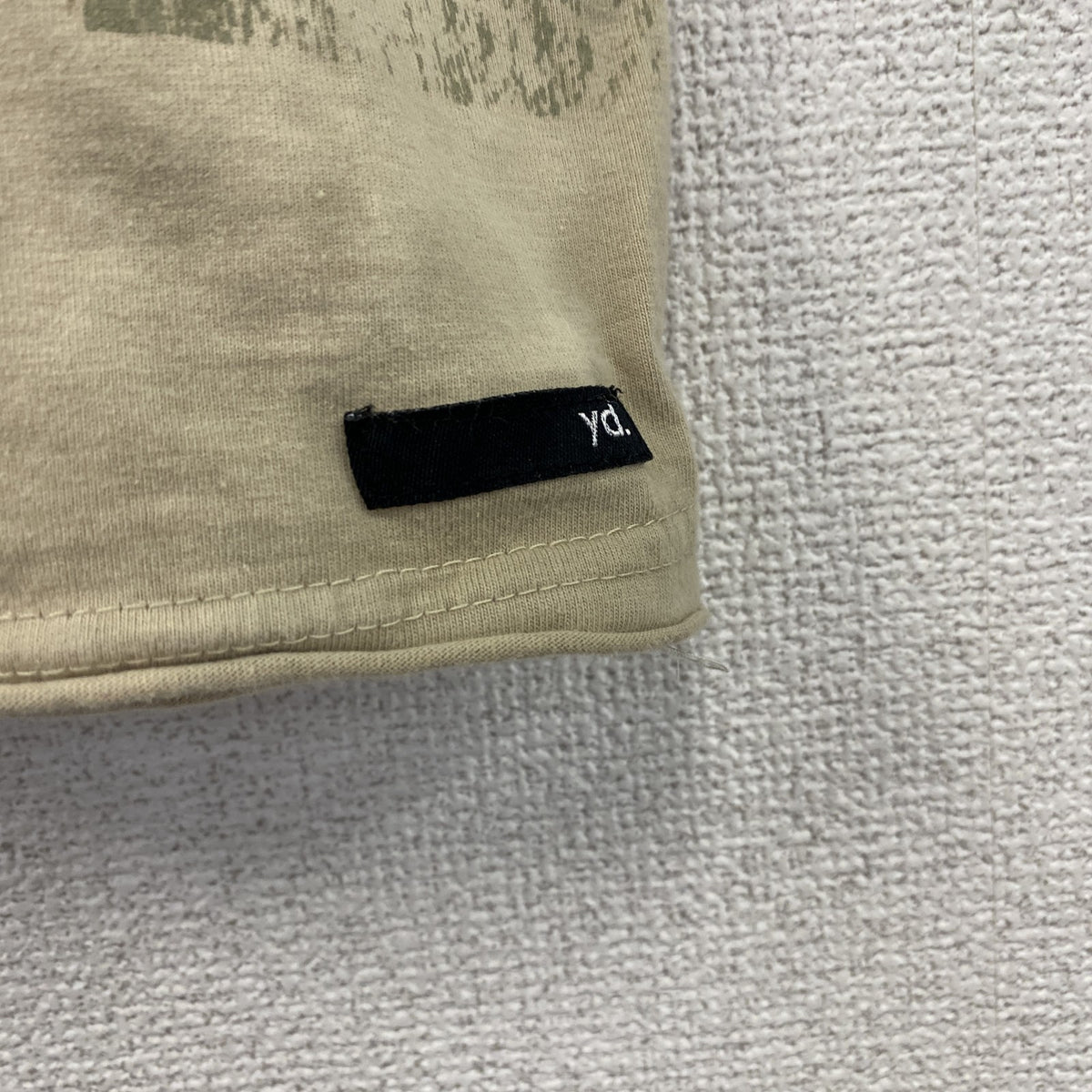 yd.　半袖プリントTシャツ　ブラックレター　ドラゴン　両面プリント　タイダイ柄　茶色　ブラウン　XLサイズ　古着