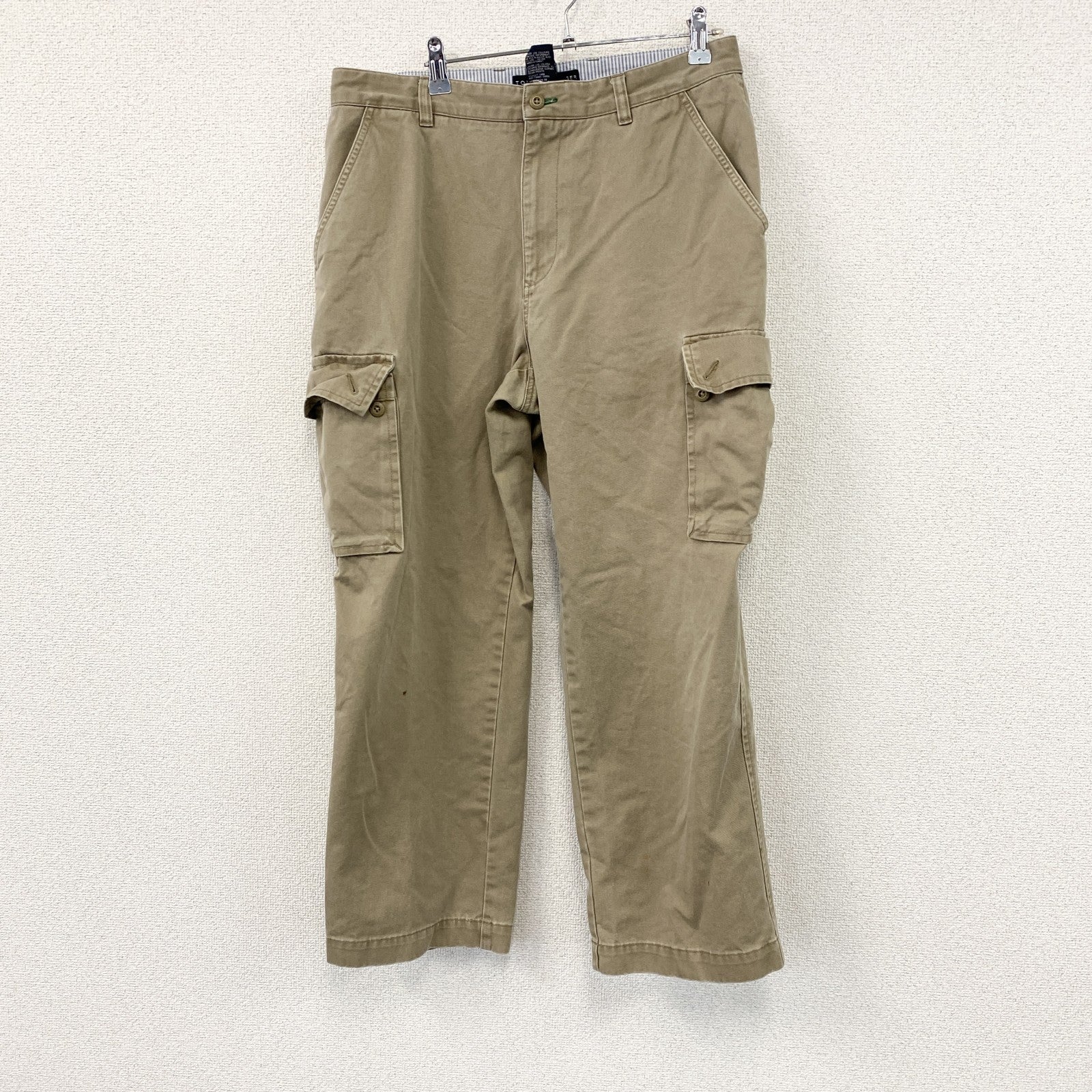 90s　TOMMY HILFIGER　トミーヒルフィガー　カーゴパンツ　ジップフライ　ヴィンテージ　ベージュ　W34サイズ　古着