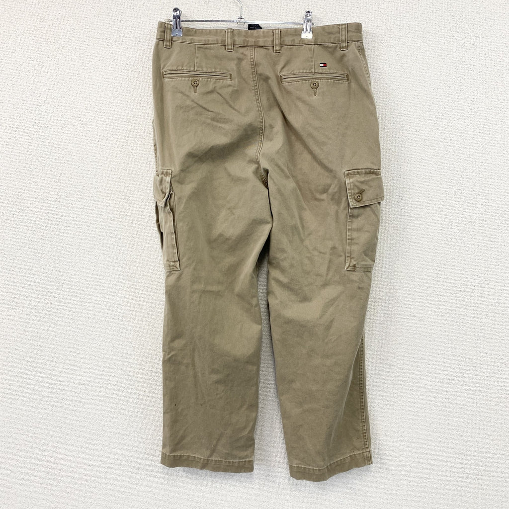 90s　TOMMY HILFIGER　トミーヒルフィガー　カーゴパンツ　ジップフライ　ヴィンテージ　ベージュ　W34サイズ　古着