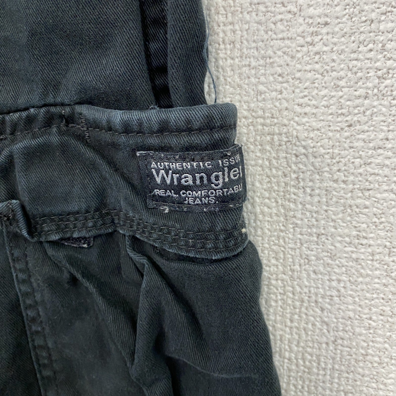 Wrangler　ラングラー　カーゴパンツ　ジップフライ　ワンポイント　黒　ブラック　W40サイズ　古着