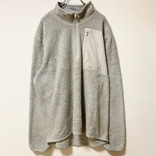 古着 used　Champion チャンピオン　長袖ハーフジップフリースジャケット　ハイネック　グレー　XXLサイズ