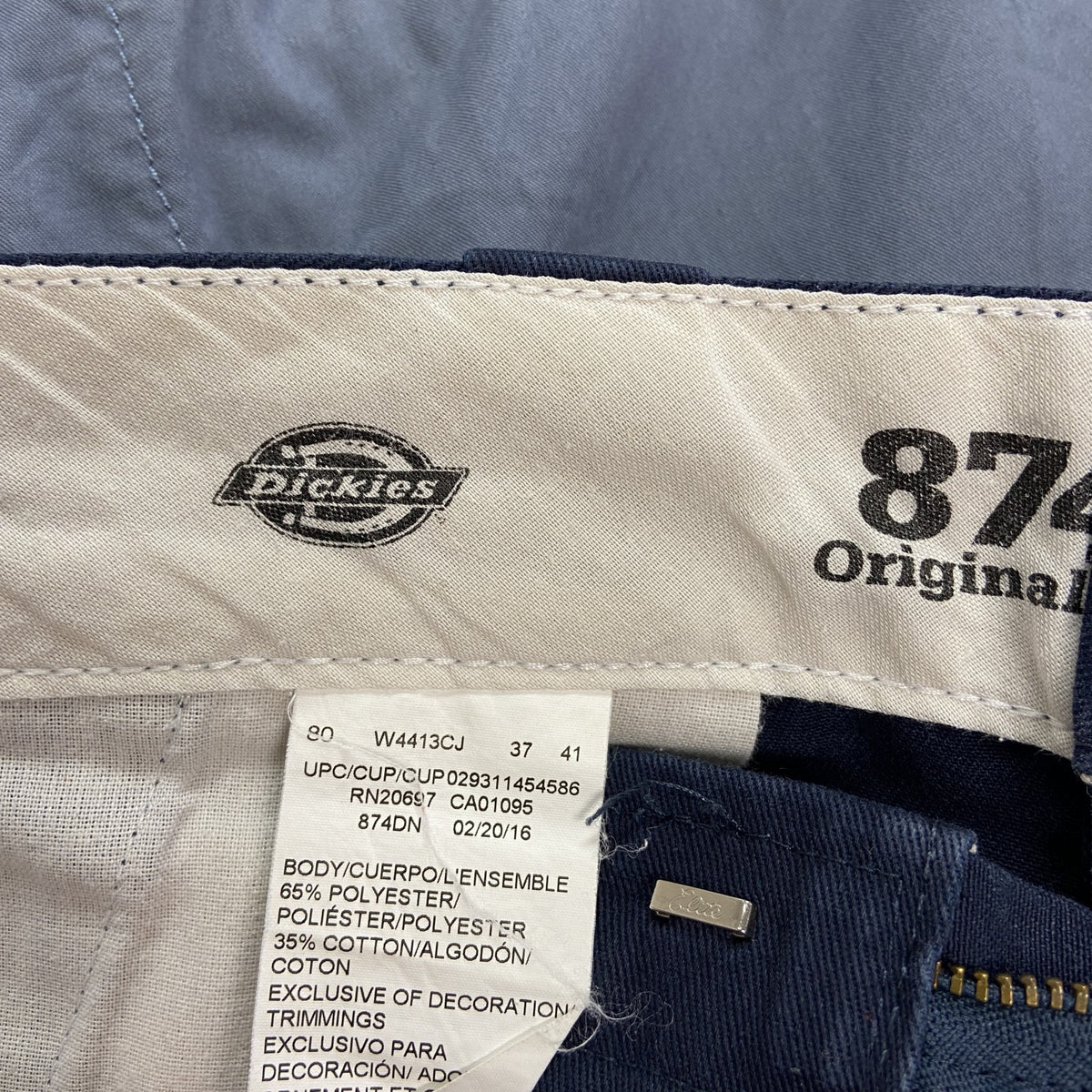 Dickies　ディッキーズ　ワークパンツ　ジップフライ　紺　ネイビー　W37サイズ　古着