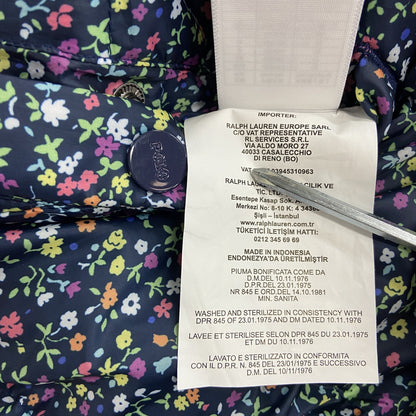 Ralph Lauren　ラルフローレン　ダウンベスト　リバーシブル　花柄　紺　ネイビー