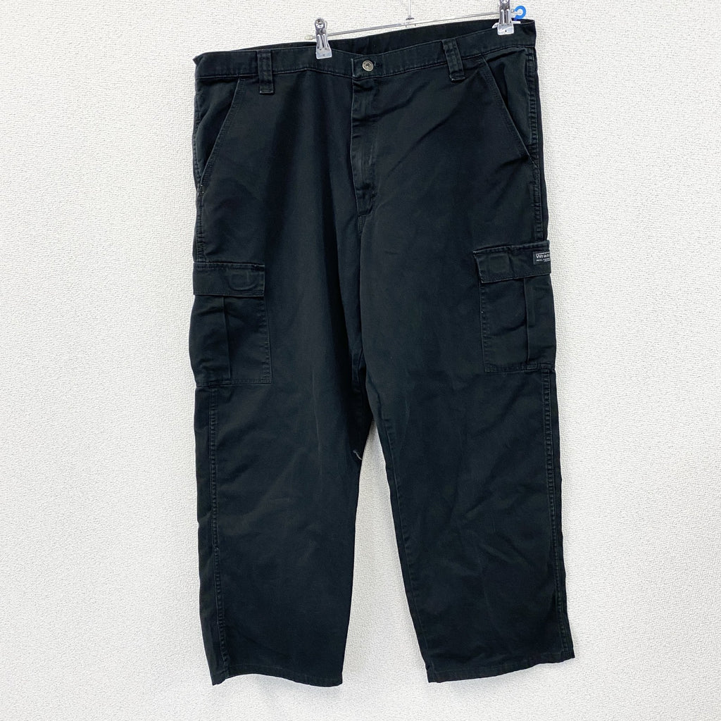 Wrangler　ラングラー　カーゴパンツ　ジップフライ　ワンポイント　黒　ブラック　W40サイズ　古着