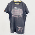 Superdry　極度乾燥　半袖プリントTシャツ　レトロデザイン　クルーネック　灰　グレー　灰色　Sサイズ　古着