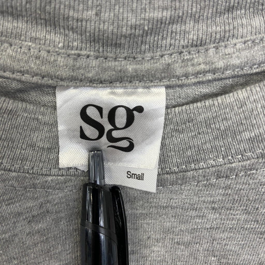 sg　半袖プリントTシャツ　TOSKANA　2015　カジュアルデザイン　クルーネック　レトロ　グレー　灰色　Sサイズ　古着