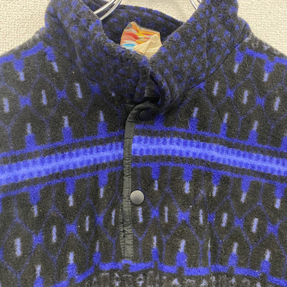 ～90s　SUNBUSTER　フリースプルオーバー　ヴィンテージ　総柄　紺　ネイビー　XLサイズ