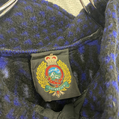 ～90s　SUNBUSTER　フリースプルオーバー　ヴィンテージ　総柄　紺　ネイビー　XLサイズ