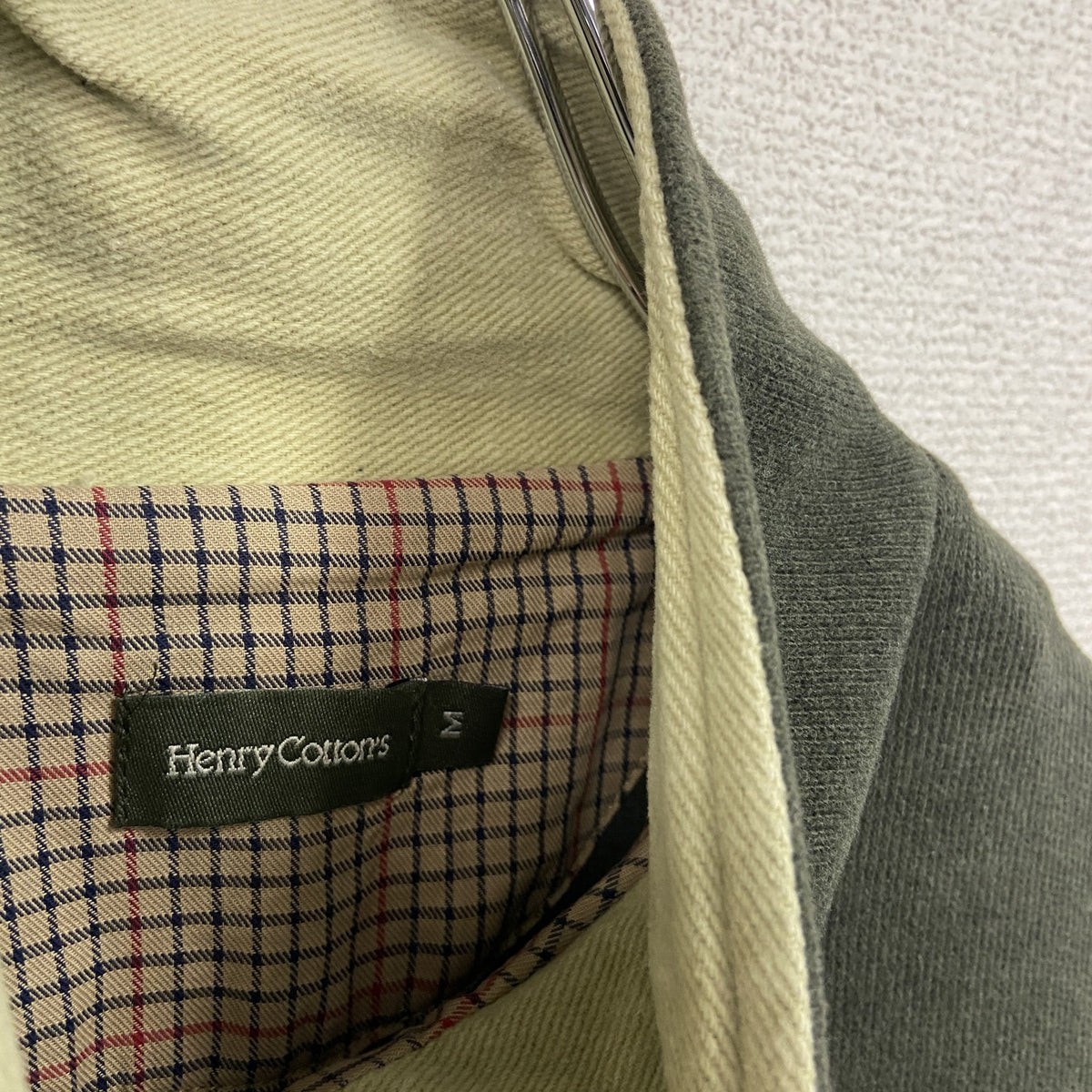 Henry Cotton's　ヘンリーコットンズ　ハーフジップニットセーター　緑　グリーン　Mサイズ メンズ 古着