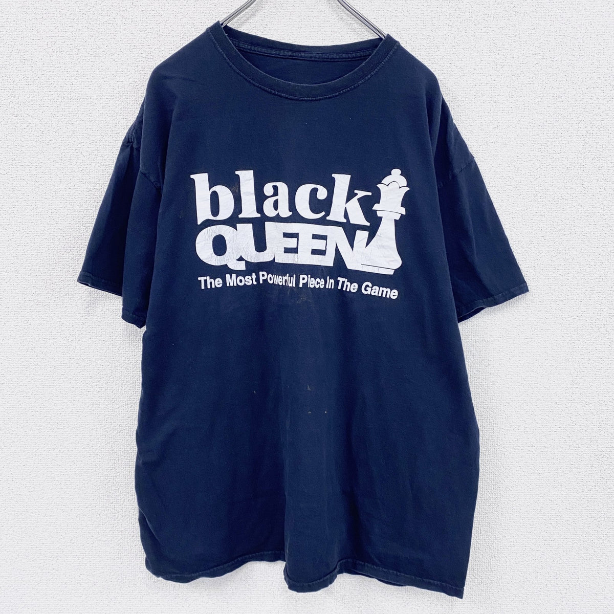 半袖プリントTシャツ　メッセージT　Black Queen　_　ブラック　古着