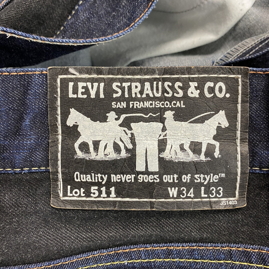 Levi's　リーバイス　511　デニムパンツ/ジーンズ　ジップフライ　インディゴ　W34サイズ メンズ コットン ポリエステル 古着
