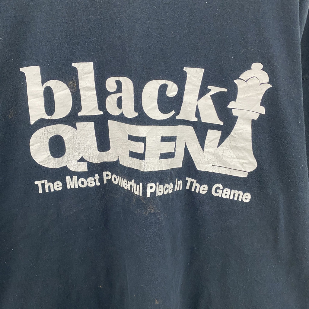 半袖プリントTシャツ　メッセージT　Black Queen　_　ブラック　古着